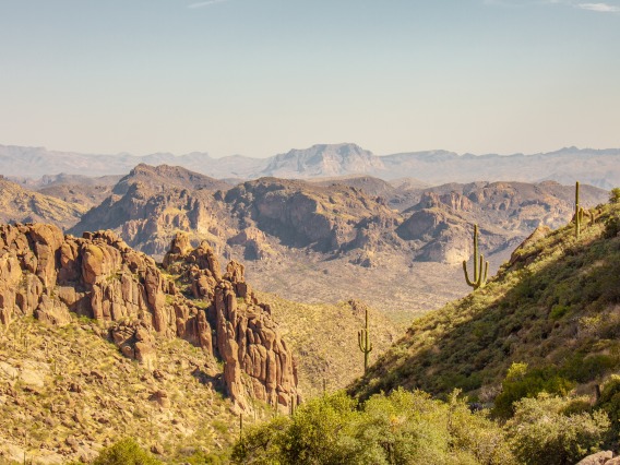 Superstition mountains in Arizona.